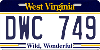 WV license plate DWC749