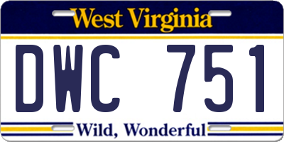 WV license plate DWC751