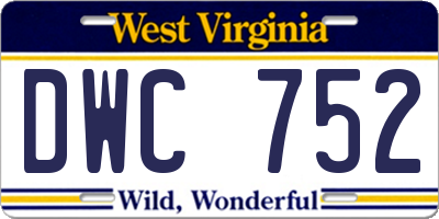 WV license plate DWC752