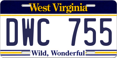 WV license plate DWC755