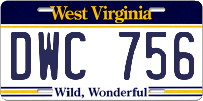 WV license plate DWC756