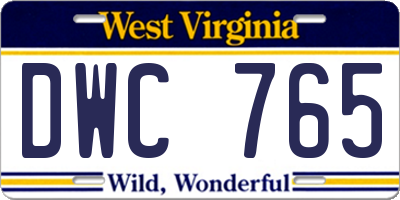 WV license plate DWC765