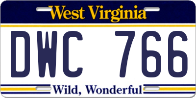 WV license plate DWC766