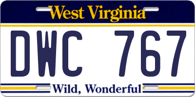WV license plate DWC767