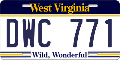 WV license plate DWC771
