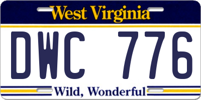 WV license plate DWC776