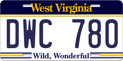 WV license plate DWC780