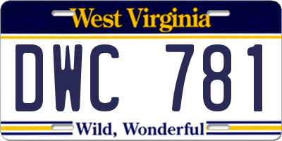WV license plate DWC781