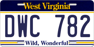 WV license plate DWC782