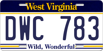 WV license plate DWC783