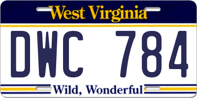 WV license plate DWC784