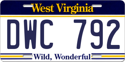 WV license plate DWC792