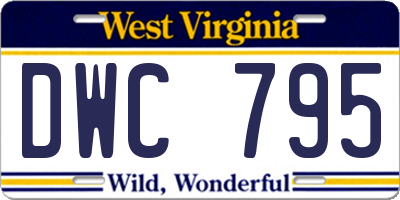 WV license plate DWC795
