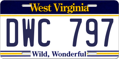 WV license plate DWC797
