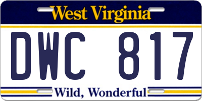 WV license plate DWC817