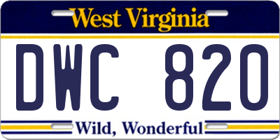 WV license plate DWC820