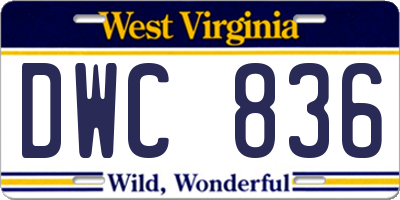 WV license plate DWC836