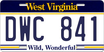 WV license plate DWC841