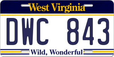 WV license plate DWC843