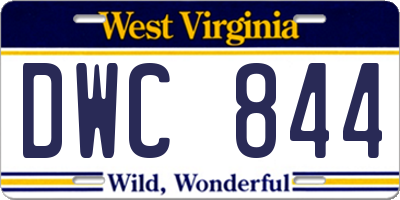 WV license plate DWC844