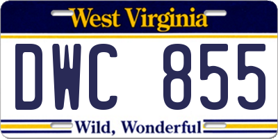 WV license plate DWC855