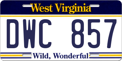 WV license plate DWC857
