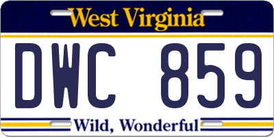 WV license plate DWC859