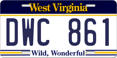 WV license plate DWC861