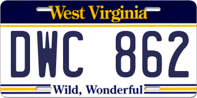 WV license plate DWC862
