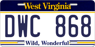 WV license plate DWC868