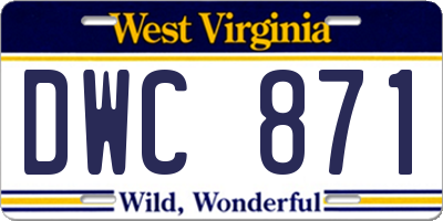 WV license plate DWC871