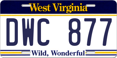 WV license plate DWC877