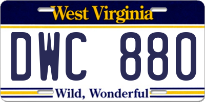 WV license plate DWC880