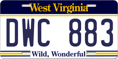 WV license plate DWC883