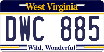 WV license plate DWC885