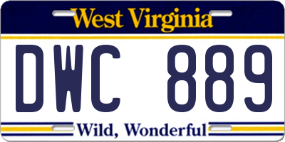WV license plate DWC889