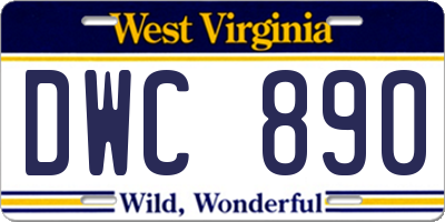 WV license plate DWC890