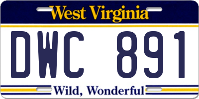 WV license plate DWC891