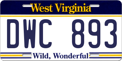 WV license plate DWC893