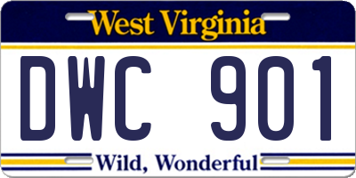 WV license plate DWC901