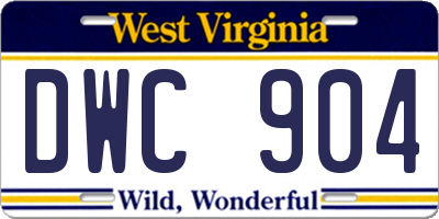 WV license plate DWC904