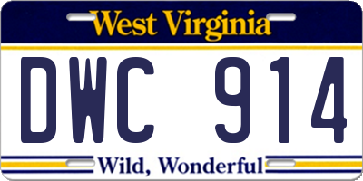 WV license plate DWC914