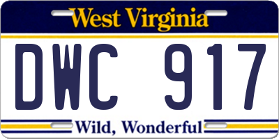WV license plate DWC917