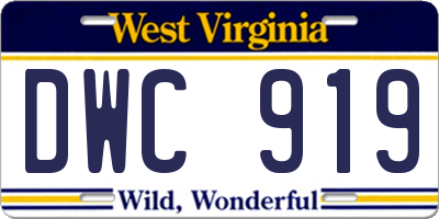 WV license plate DWC919