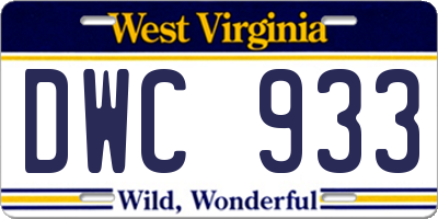 WV license plate DWC933