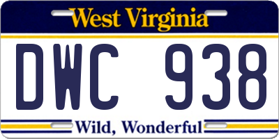 WV license plate DWC938