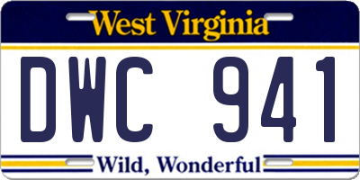 WV license plate DWC941