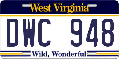 WV license plate DWC948