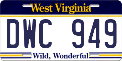 WV license plate DWC949