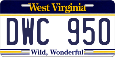 WV license plate DWC950